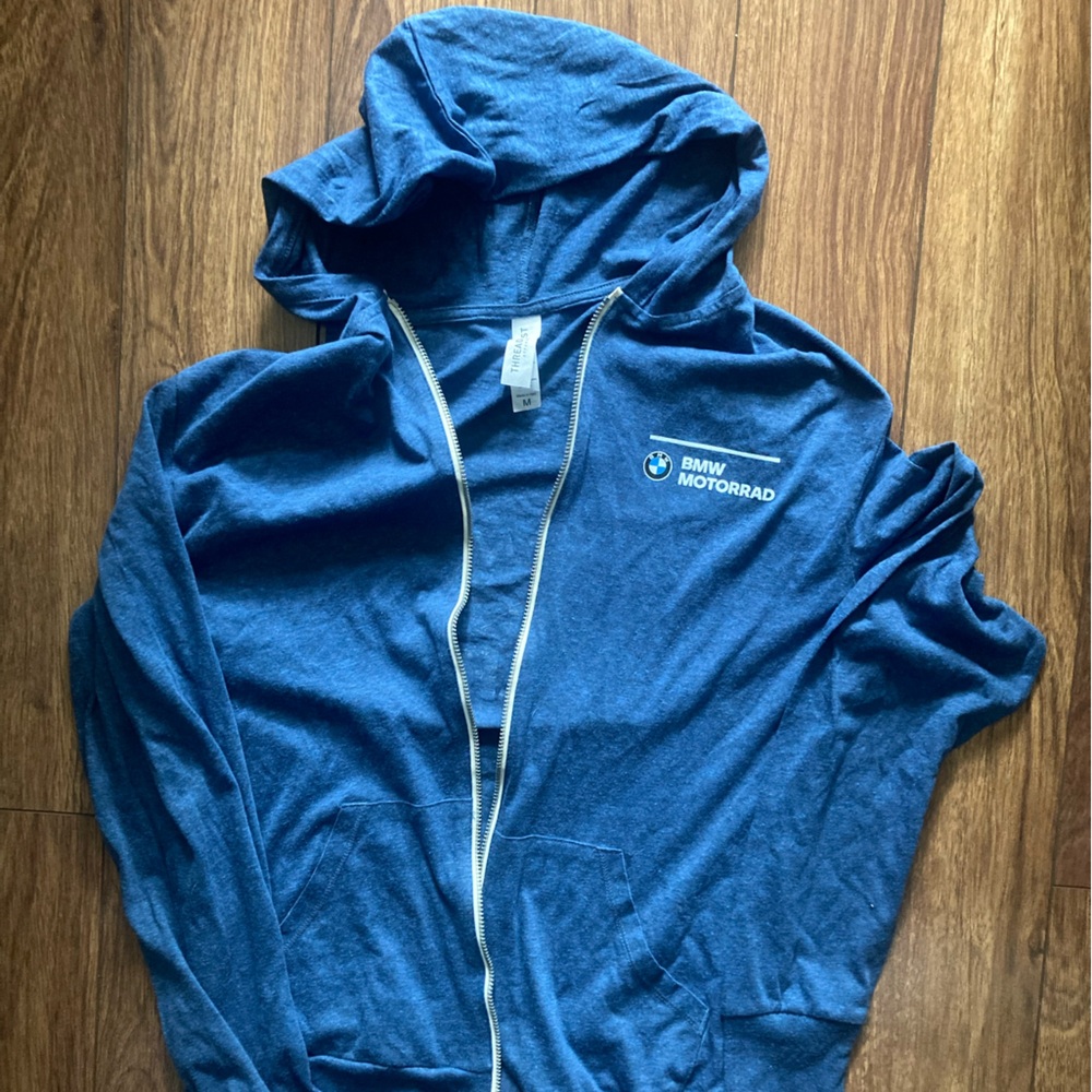 BMW Blue Zip-Up Hoodie with BMW Logo